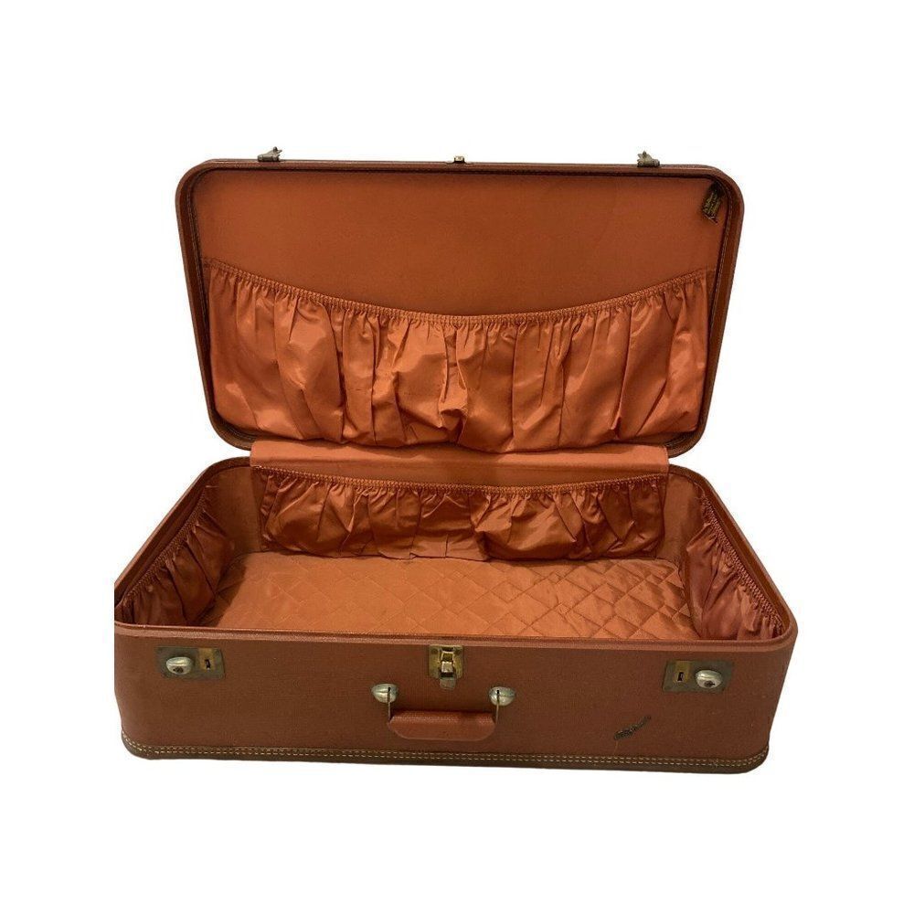 Vintage Lady Baltimore Hard Shell Luggage Suitcase Brown - Picture 2 of 6